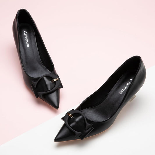 C.Paravano Womens Kitten Heels for Women Pointed Toe Low Heel Pumps Designer Pumps Heels for Women Shoes Dressy