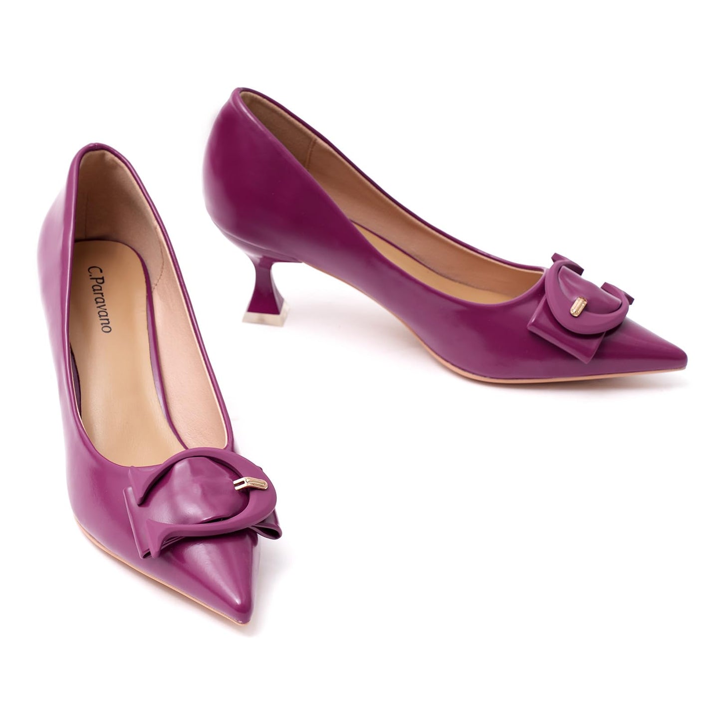 C.Paravano Womens Kitten Heels for Women Pointed Toe Low Heel Pumps Designer Pumps Heels for Women Shoes Dressy