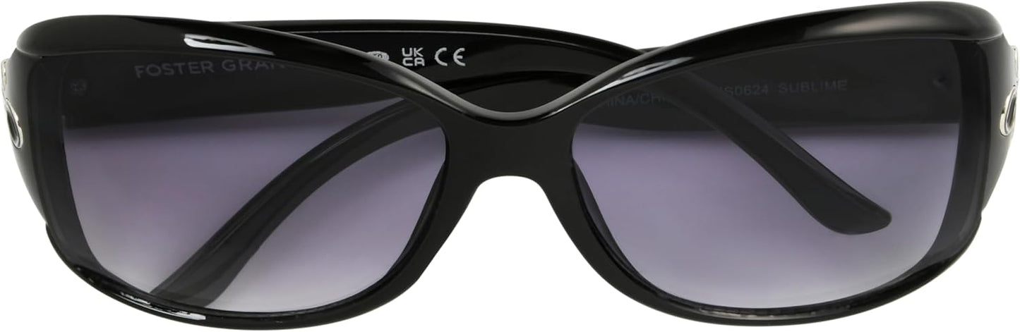 Foster Grant Womens Sublime Sunglasses, Black, 57mm US
