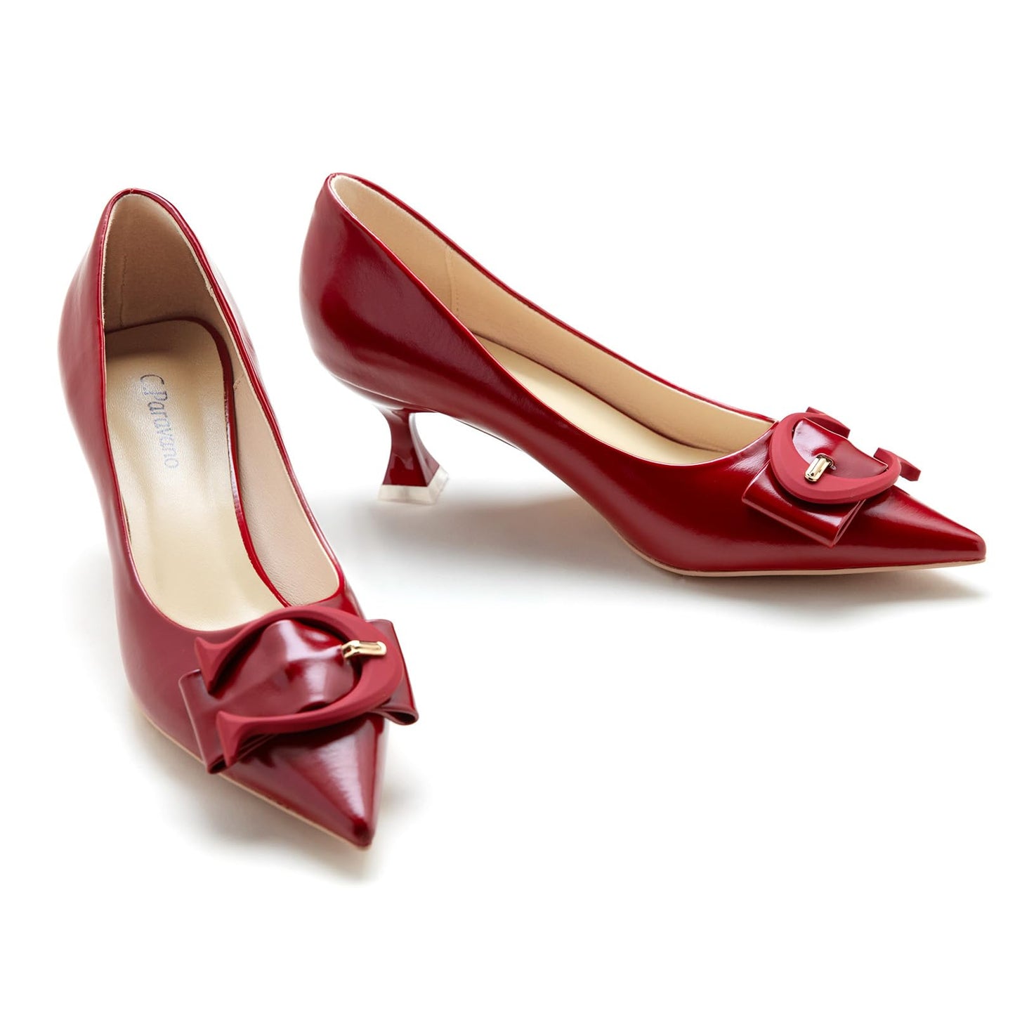 C.Paravano Womens Kitten Heels for Women Pointed Toe Low Heel Pumps Designer Pumps Heels for Women Shoes Dressy