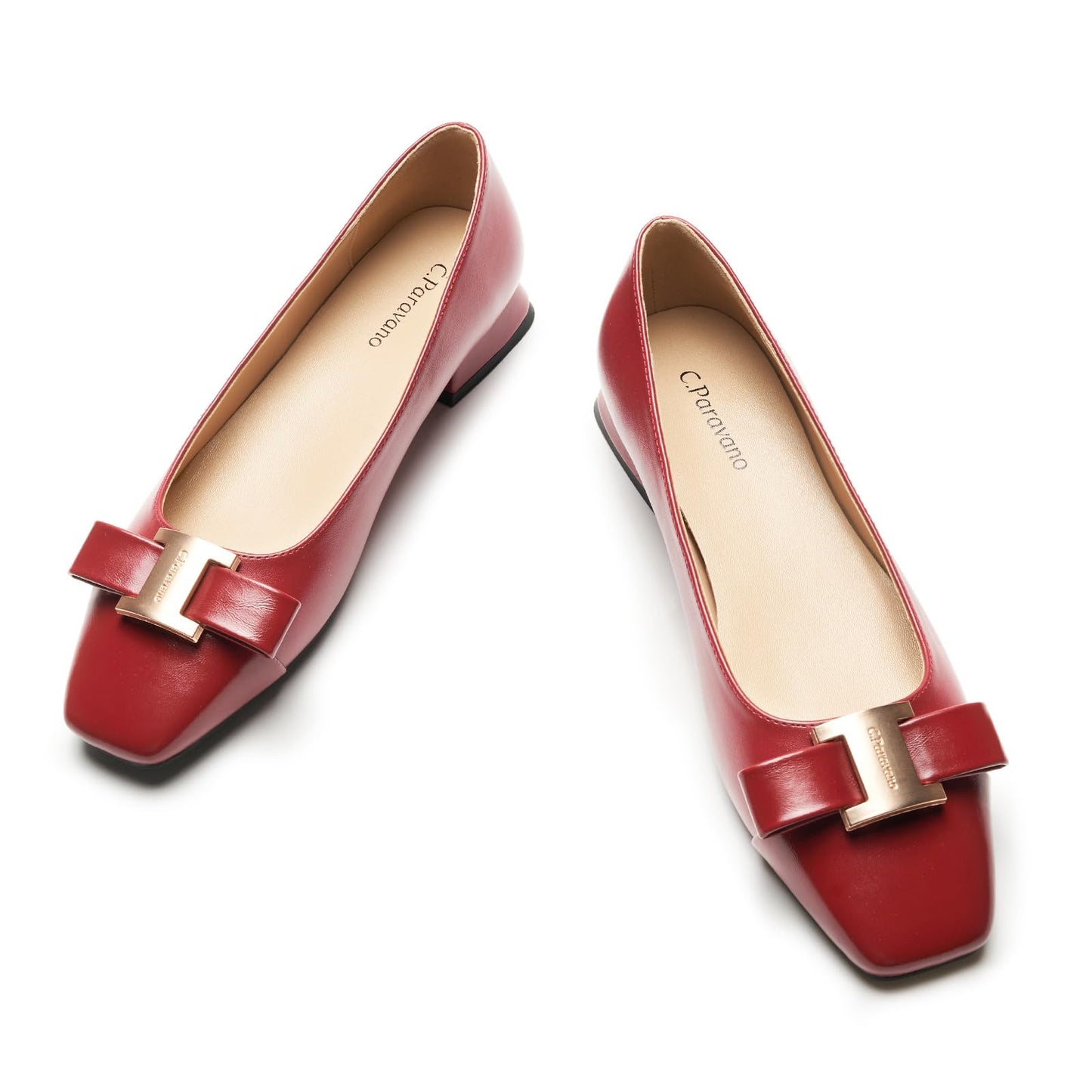 C.Paravano Flats Women | Womens Dress Shoes | Ballet Shoes for Women | Square Toe | Casual Shoes