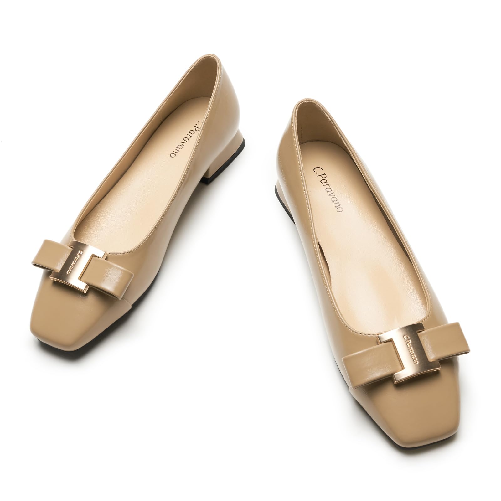 C.Paravano Flats Women | Womens Dress Shoes | Ballet Shoes for Women | Square Toe | Casual Shoes