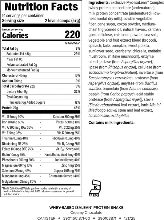 Isagenix IsaLean, 24g Protein Shake, Creamy Chocolate, 28.1 oz